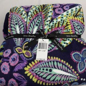 Vera Bradley Fleece Throw Blanket Batik Leaves